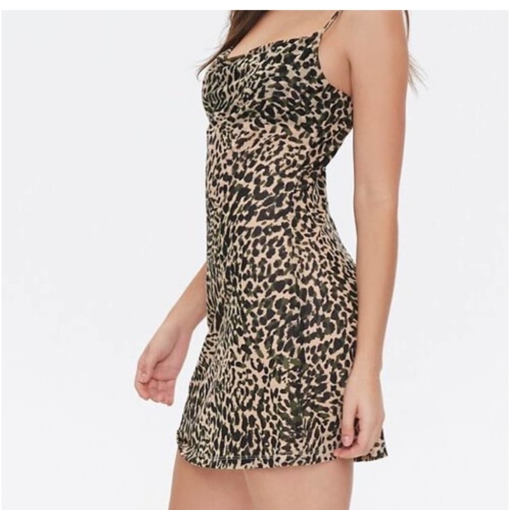NWT Cheetah Print Cowl  slip  Dress M Y2K 90’s